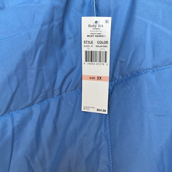 3/$45 Ruby rd ribbed pull over top w ring cut out detail casual shirt blue black - Picture 14 of 17